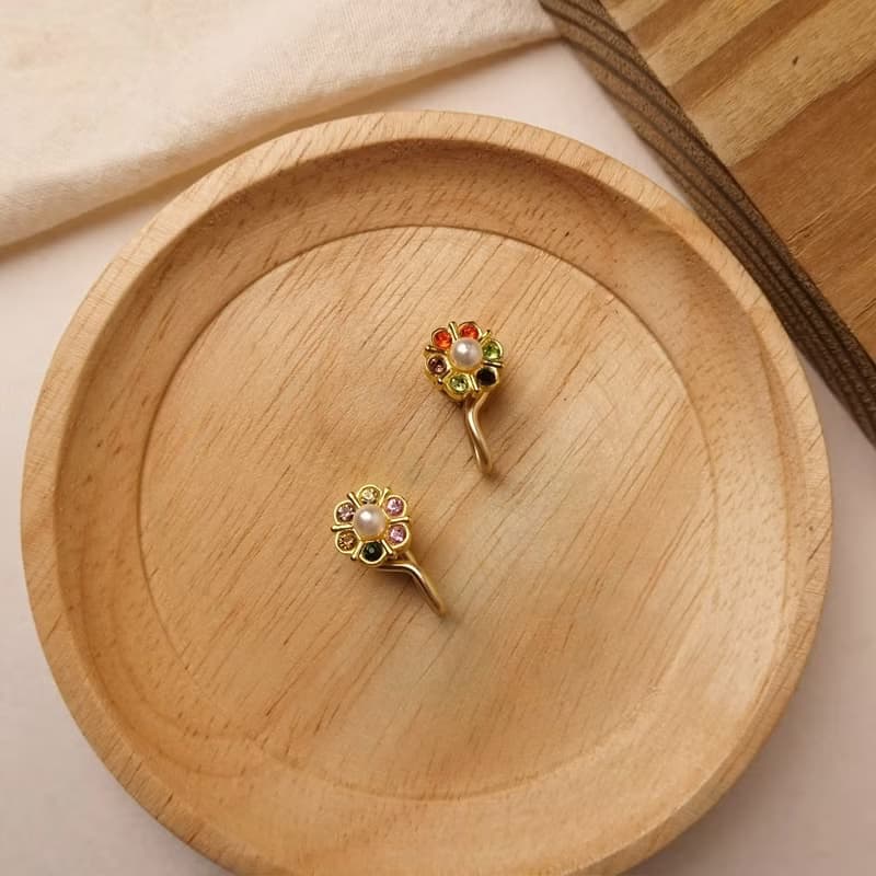 彩繪晶鑽 無痛貼耳夾