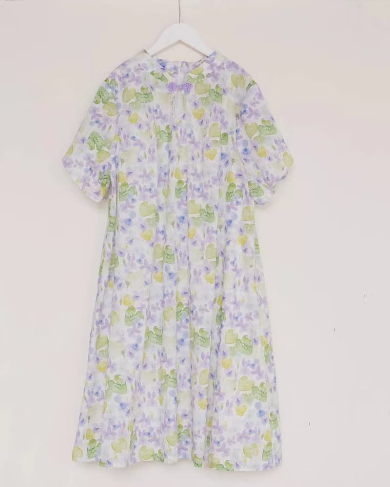 改良式A版女童粉色花花旗袍
