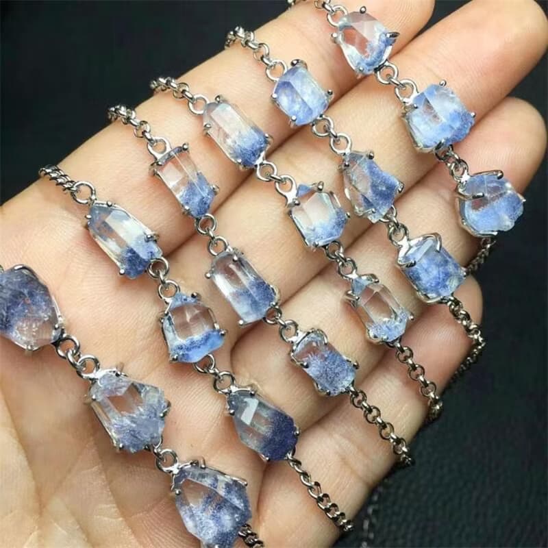 Dumortierite Quartz Bracelet, Unique Dumortierite Gemstone Bracelet