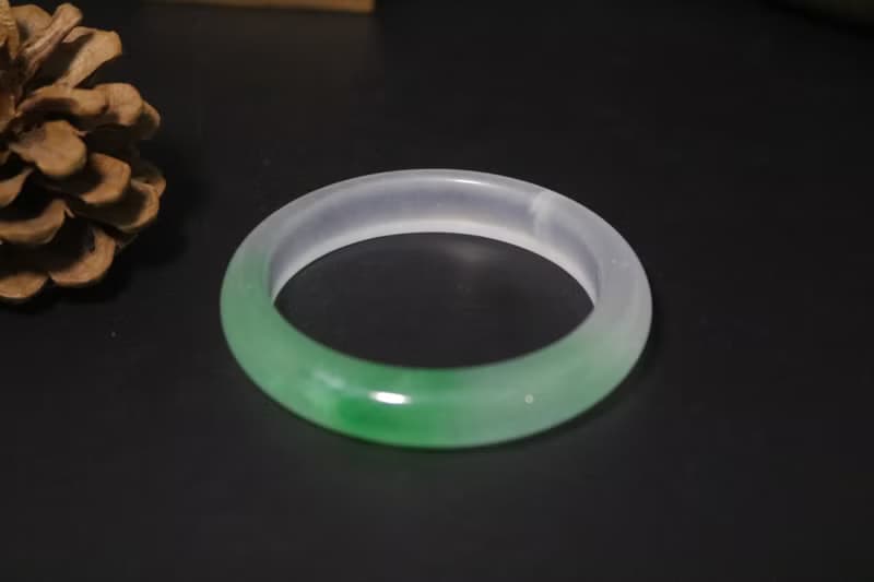 半城山水玉手鐲天然石鐲子禮盒裝氣質優雅