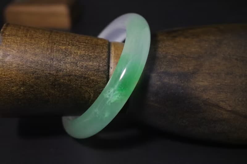 半城山水玉手鐲天然石鐲子禮盒裝氣質優雅