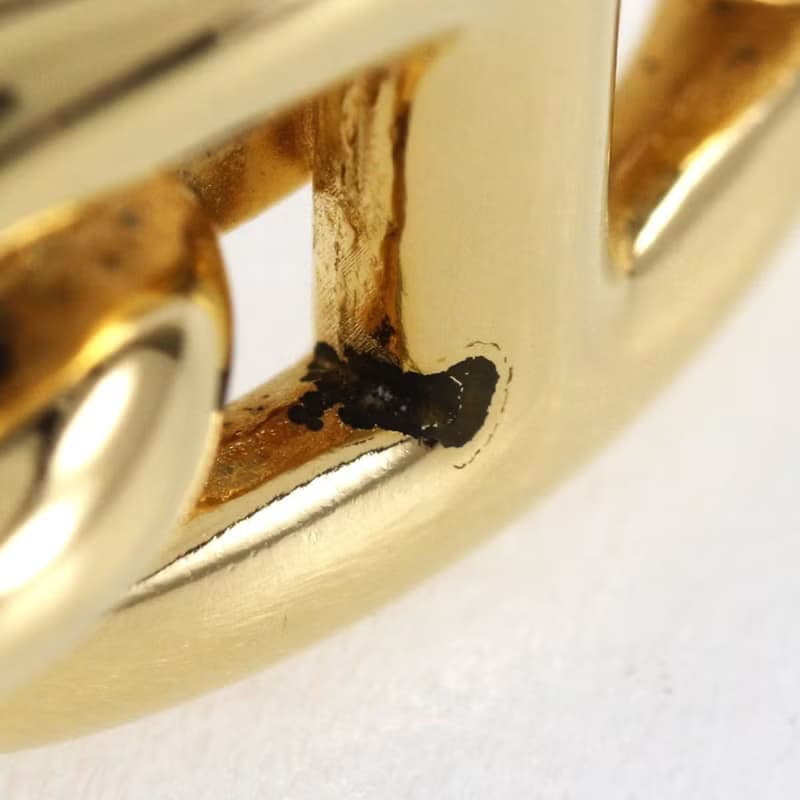 【日本直送】エルメス HERMES シェーヌダンクル スカーフリング 金メッキ ゴールド レディース【中古】