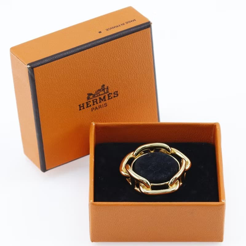 【日本直送】エルメス HERMES シェーヌダンクル スカーフリング 金メッキ ゴールド レディース【中古】