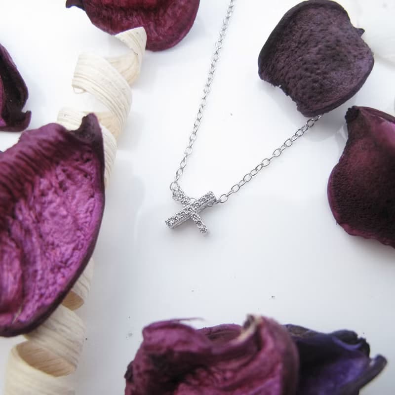 【美鑽銀飾】X迷你墜 | 閃亮鋯石 925純銀項鍊 | 大員囡仔