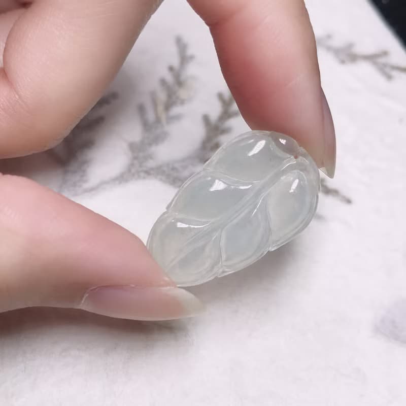 【一葉致富】冰種翡翠葉子 | 裸石 | 天然緬甸A貨翡翠 | 送禮