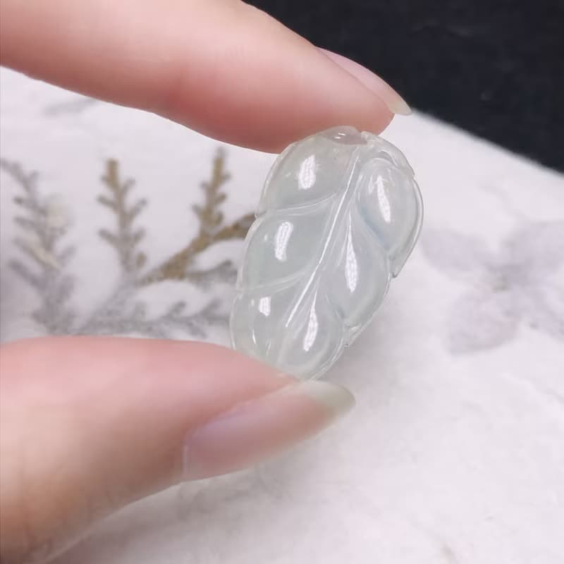 【一葉致富】冰種翡翠葉子 | 裸石 | 天然緬甸A貨翡翠 | 送禮