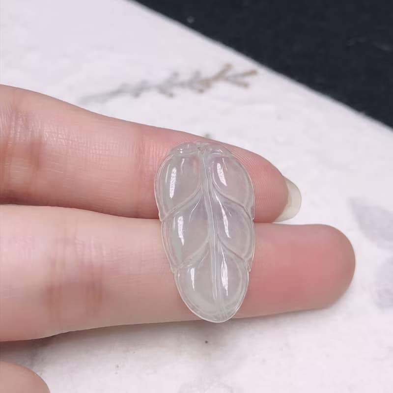 【一葉致富】冰種翡翠葉子 | 裸石 | 天然緬甸A貨翡翠 | 送禮