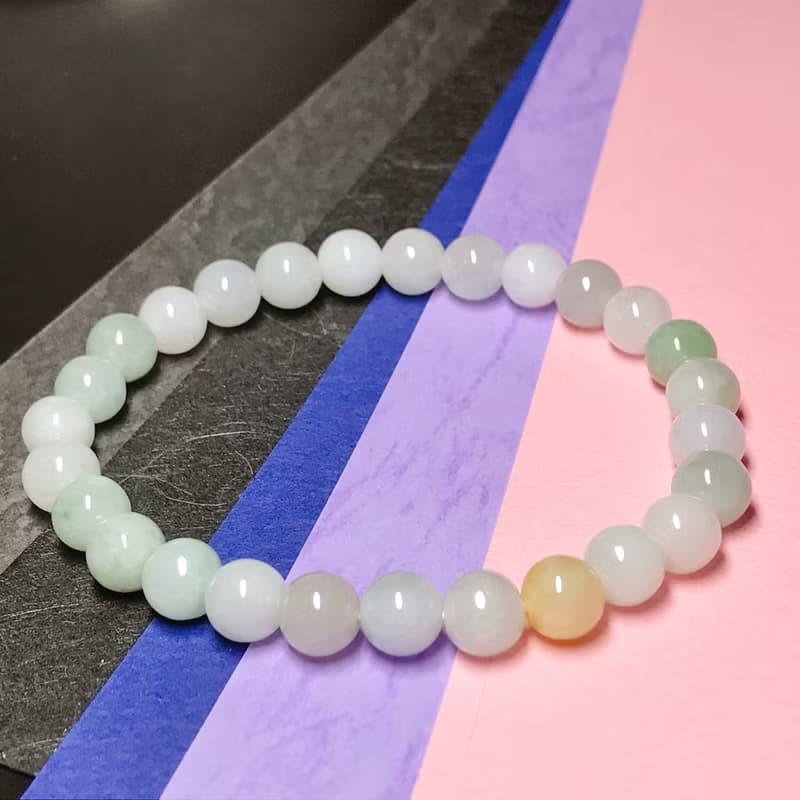 多彩翡翠手珠 | 天然緬甸A貨翡翠 | 送禮