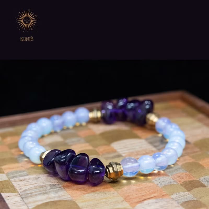 【限量】【氤氳/Dense Mist】紫水晶蛋白石完美結合 | 水晶手鍊