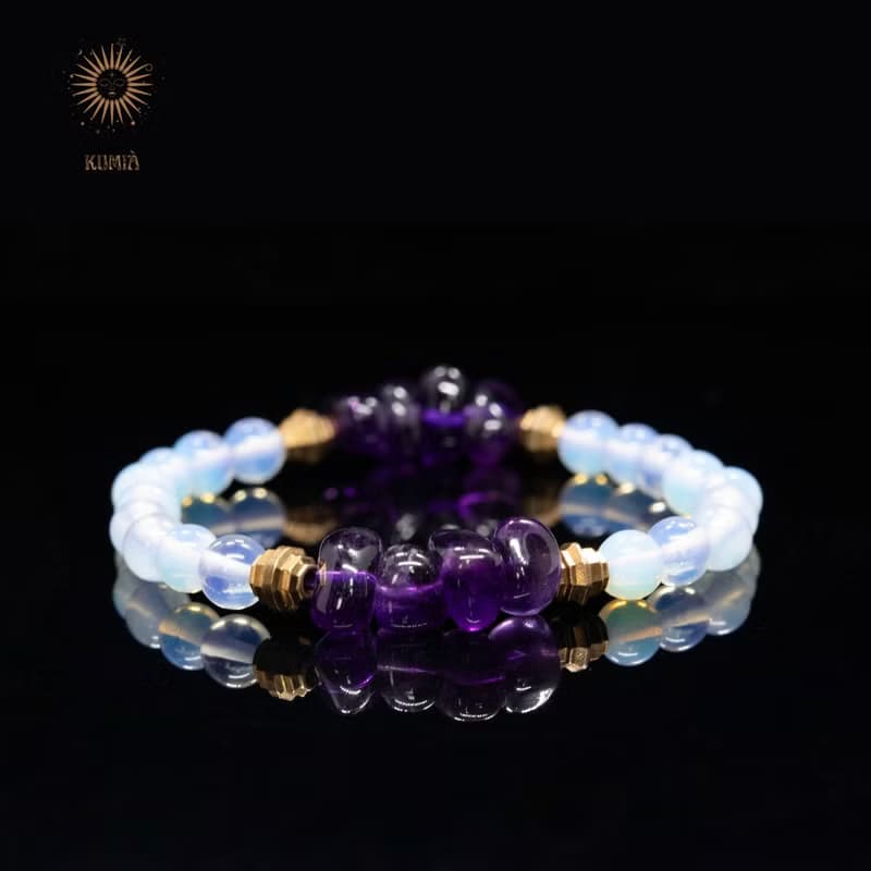 【限量】【氤氳/Dense Mist】紫水晶蛋白石完美結合 | 水晶手鍊