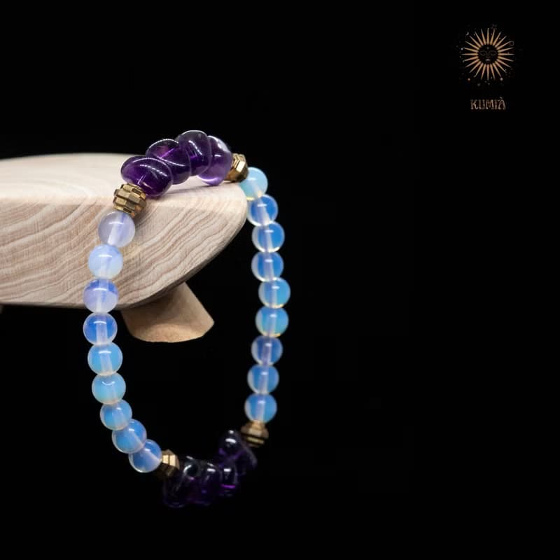 【限量】【氤氳/Dense Mist】紫水晶蛋白石完美結合 | 水晶手鍊