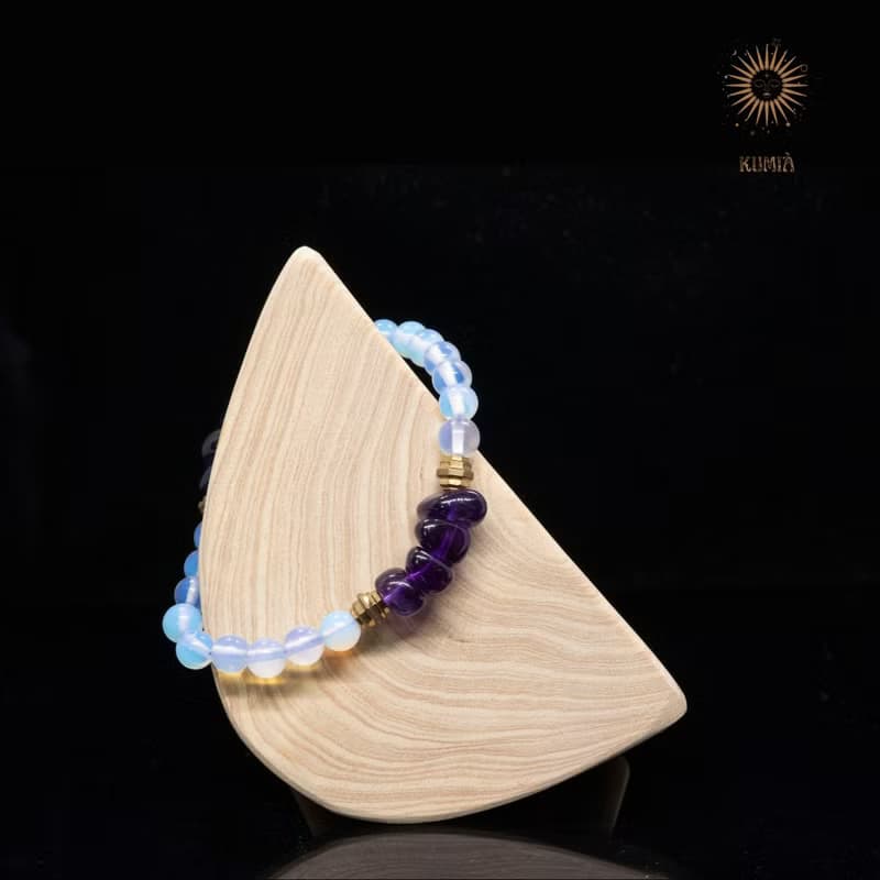 【限量】【氤氳/Dense Mist】紫水晶蛋白石完美結合 | 水晶手鍊