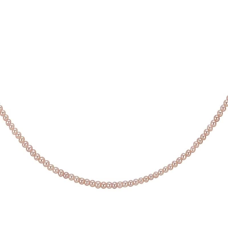 Little Pearl-18K黃金配 粉紅色 3-4mm 養殖淡水珍珠  頸鍊【換季