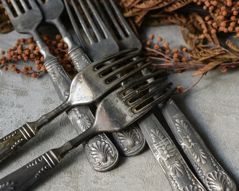 法國 60年代老件Floral花朵餐叉組(6支)