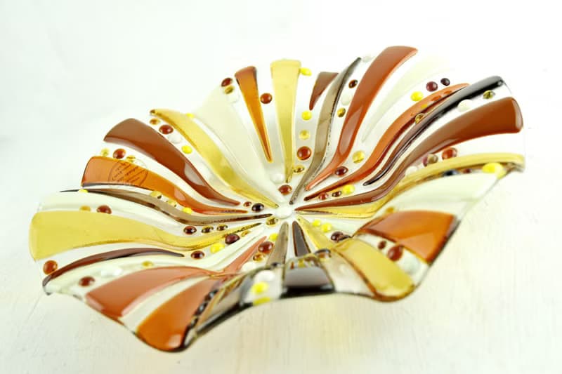 Dessert fused glass modern candy dish - Fused glass art