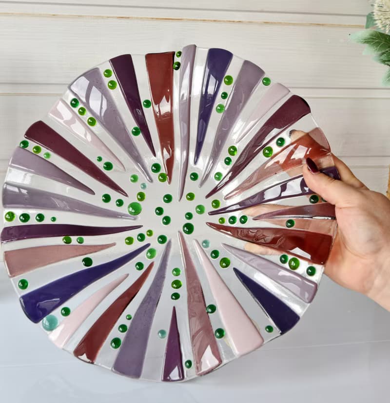 Dessert fused glass modern candy dish - Fused glass art