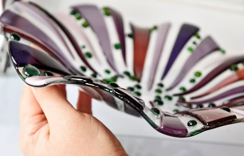 Dessert fused glass modern candy dish - Fused glass art