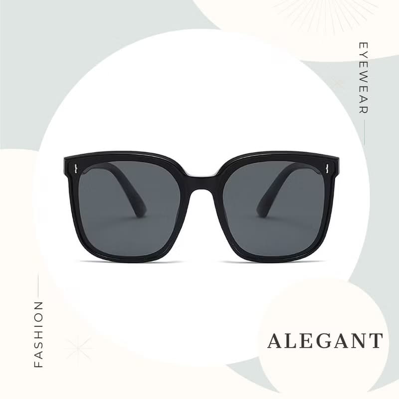 光影的灰月星曲│極簡時尚獵鷹黑TR90偏光墨鏡│UV400太陽眼鏡