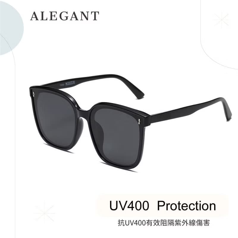 光影的灰月星曲│極簡時尚獵鷹黑TR90偏光墨鏡│UV400太陽眼鏡