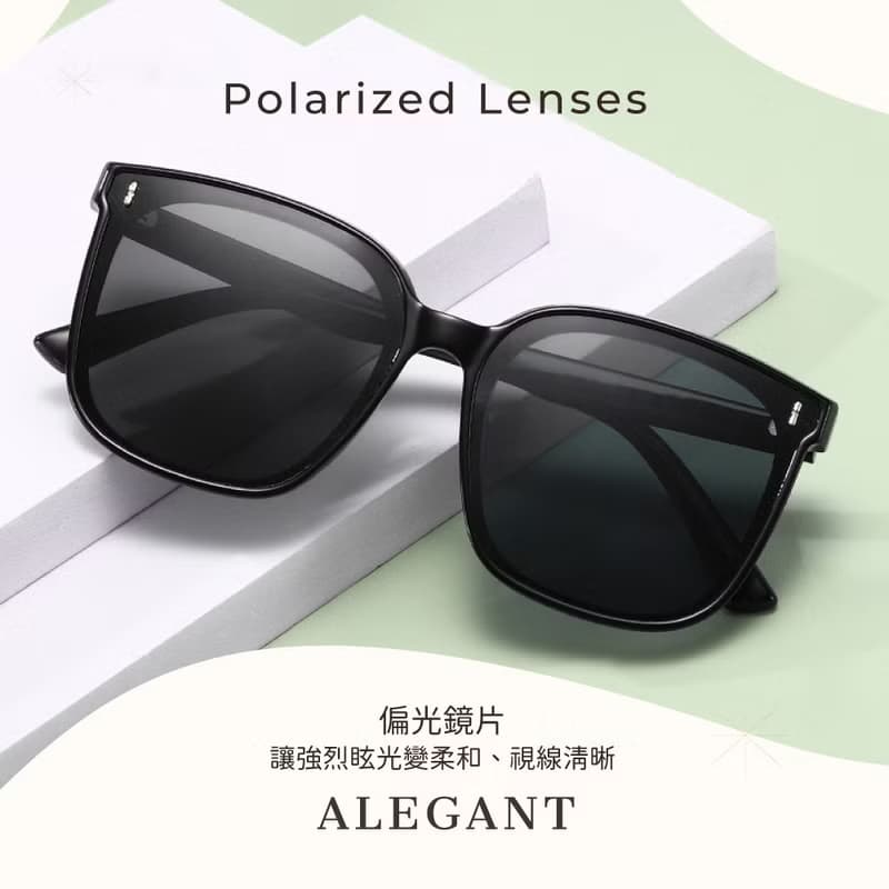 光影的灰月星曲│極簡時尚獵鷹黑TR90偏光墨鏡│UV400太陽眼鏡