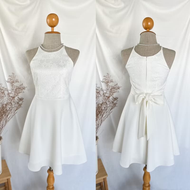 Vintage white lace wedding dress summer Dress Evening prom bridesmaid dress