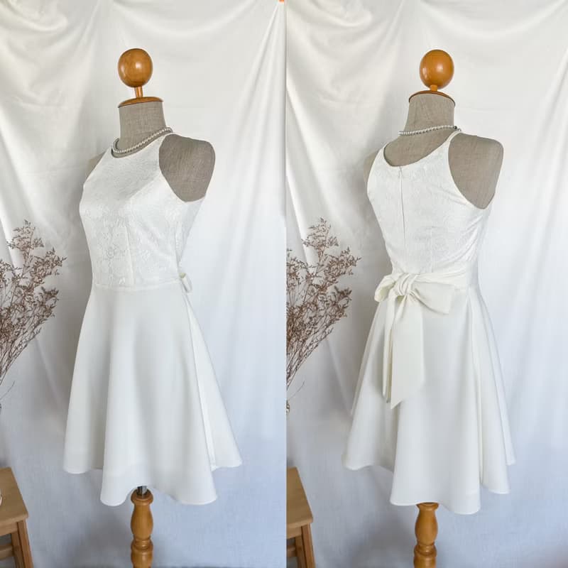 Vintage white lace wedding dress summer Dress Evening prom bridesmaid dress
