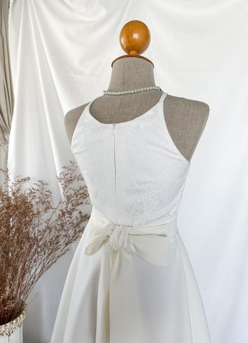 Vintage white lace wedding dress summer Dress Evening prom bridesmaid dress