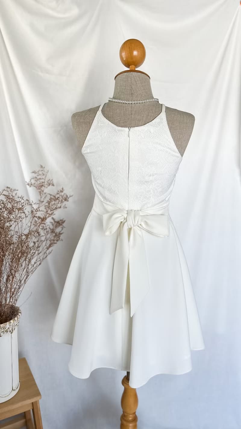Vintage white lace wedding dress summer Dress Evening prom bridesmaid dress
