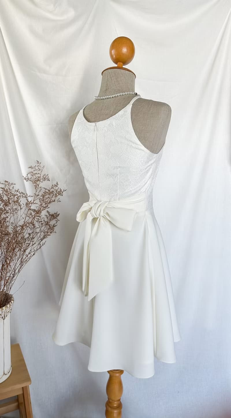 Vintage white lace wedding dress summer Dress Evening prom bridesmaid dress