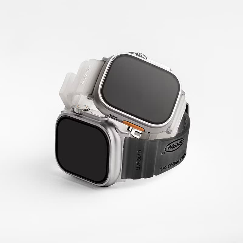 Apple Watch 44/45/46/49mm Shokku 街頭款矽膠錶帶-透黑