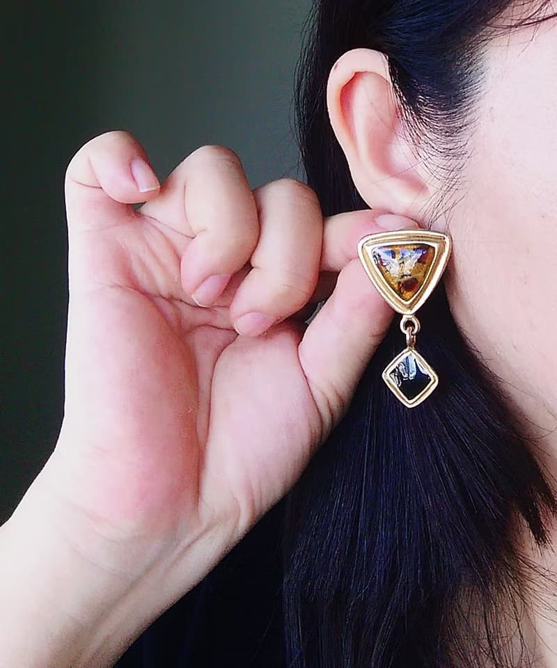 Vintage Jewelry 西洋古董飾品 幾何 藝術普普  針式耳環