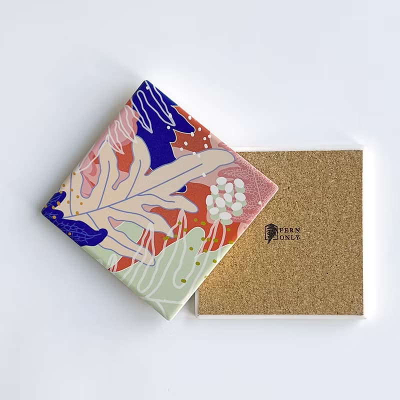 蕨色陶瓷杯墊2.0 - 崖薑蕨/熱情款 | 杯墊 吸水杯墊 陶瓷 隔熱墊
