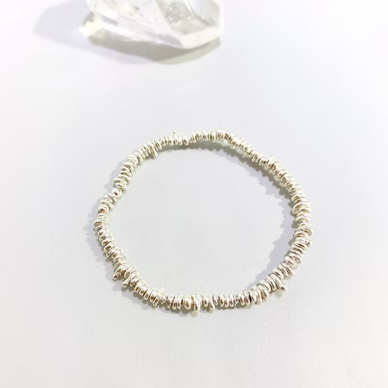 Ops silver bracelet -手工/限定/銀/簡約/中性/禮物/純銀/流線