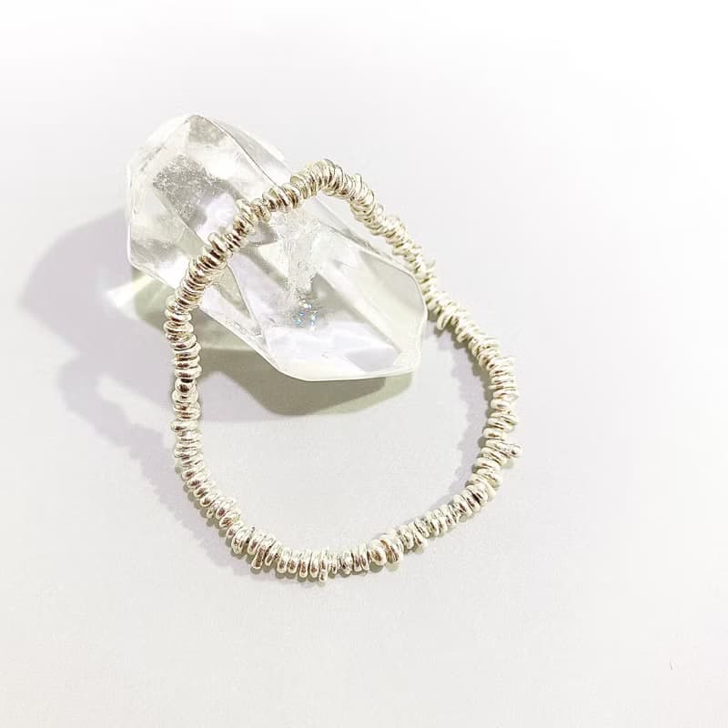 Ops silver bracelet -手工/限定/銀/簡約/中性/禮物/純銀/流線