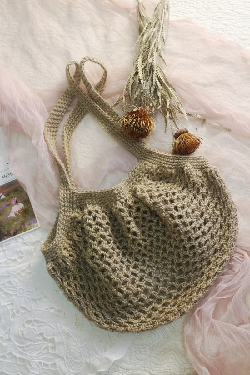【現貨】Handmade手工編織/黃麻繩編織網袋/購物袋/麻繩包