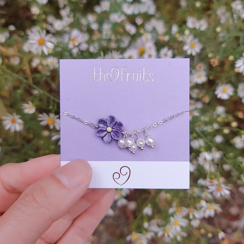 【花語系列】雪割草珍珠手鏈 • Precious //925純銀