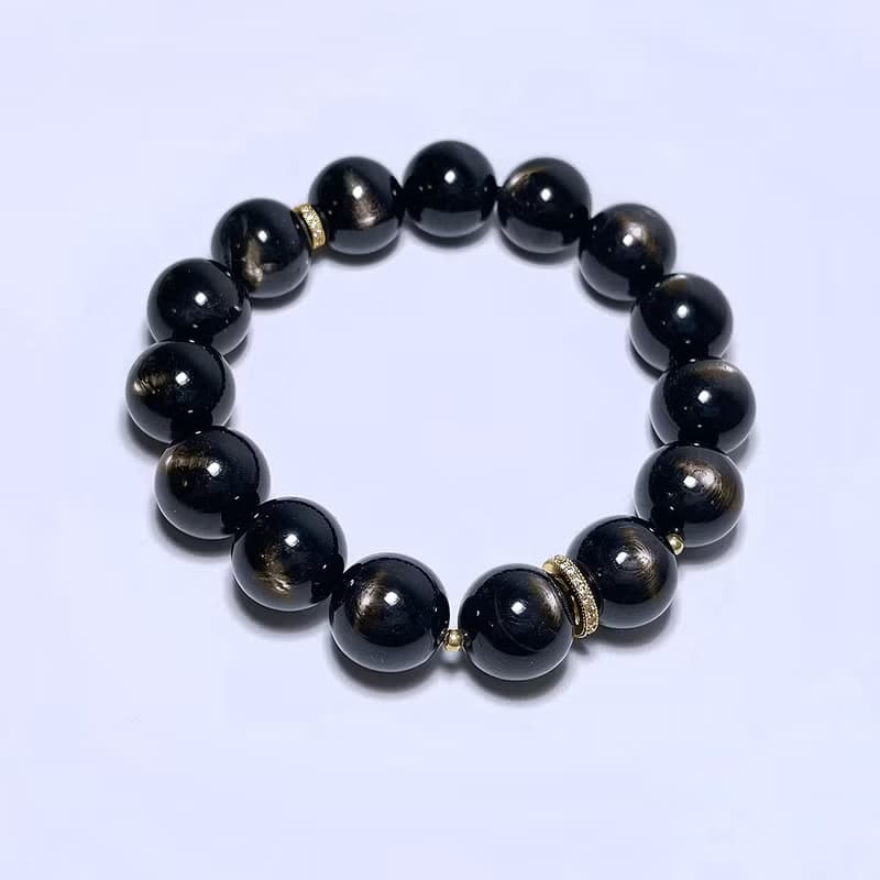 招財轉運 天然礦石 頂級 金運石 13.5 mm 手鍊