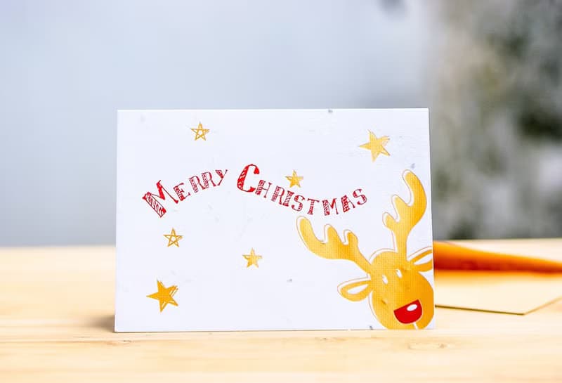 【聖誕節】種子紙聖誕卡片 (紅鼻子麋鹿 Red nose Moose)