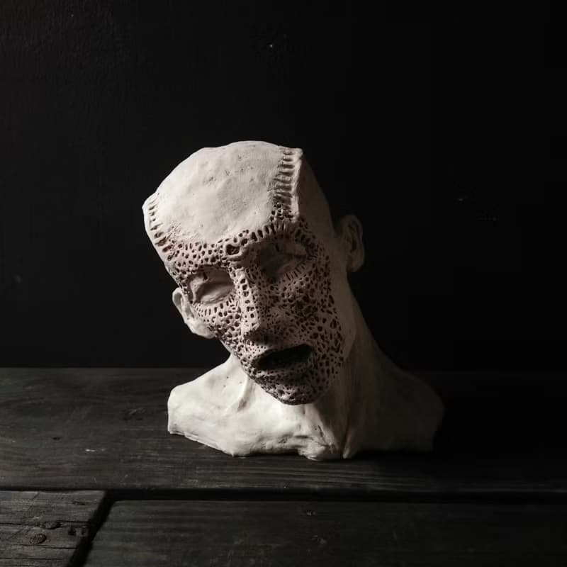 純白的悲鳴(高19cm 藝術品 雕塑 雕像)