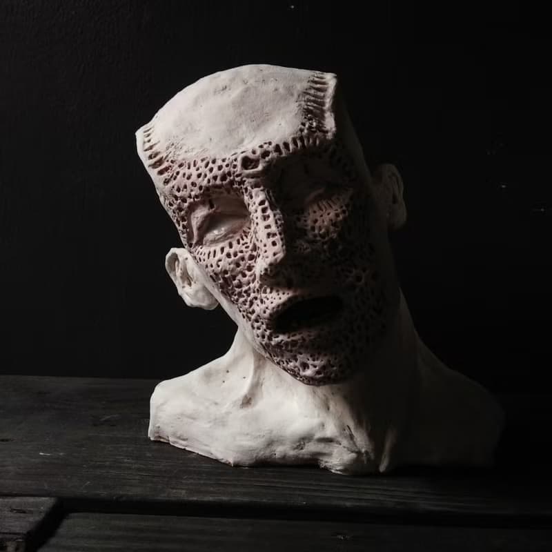 純白的悲鳴(高19cm 藝術品 雕塑 雕像)