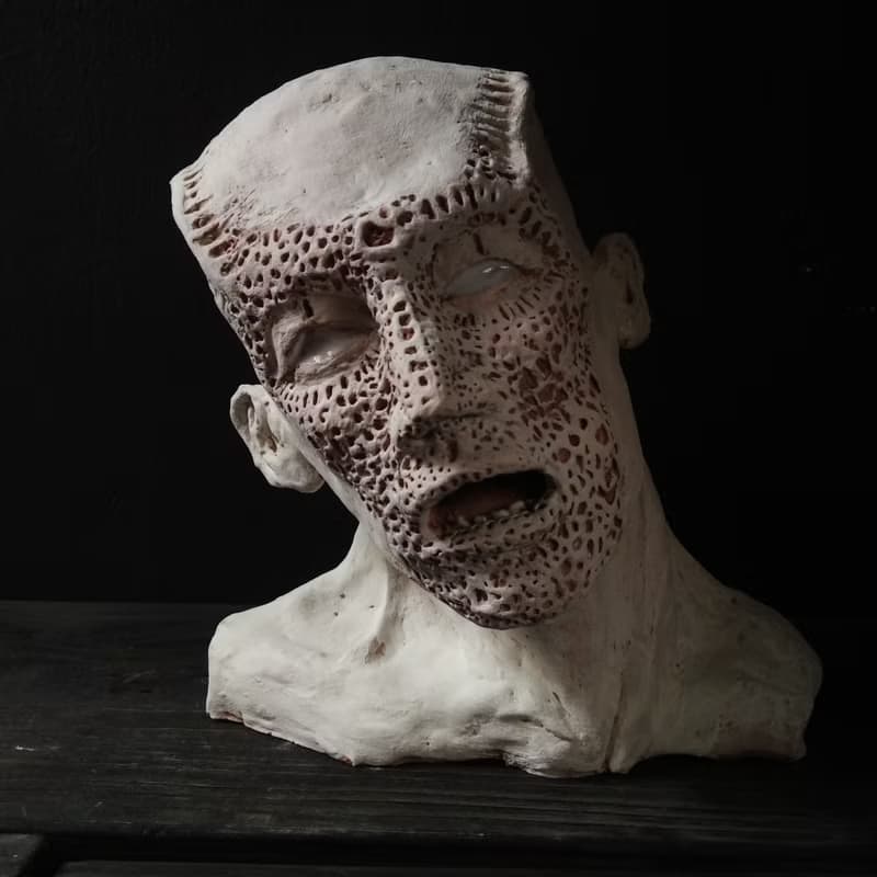 純白的悲鳴(高19cm 藝術品 雕塑 雕像)