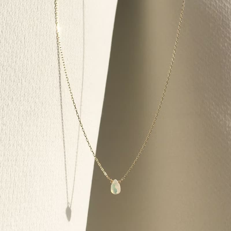 K14gf Opal Necklace, October Birthstone, Dainty Necklace