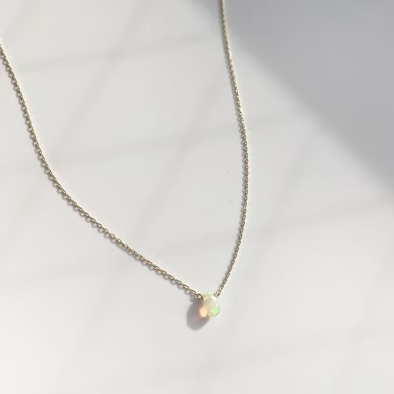 K14gf Opal Necklace, October Birthstone, Dainty Necklace