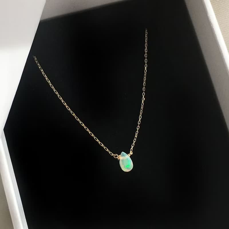 K14gf Opal Necklace, October Birthstone, Dainty Necklace