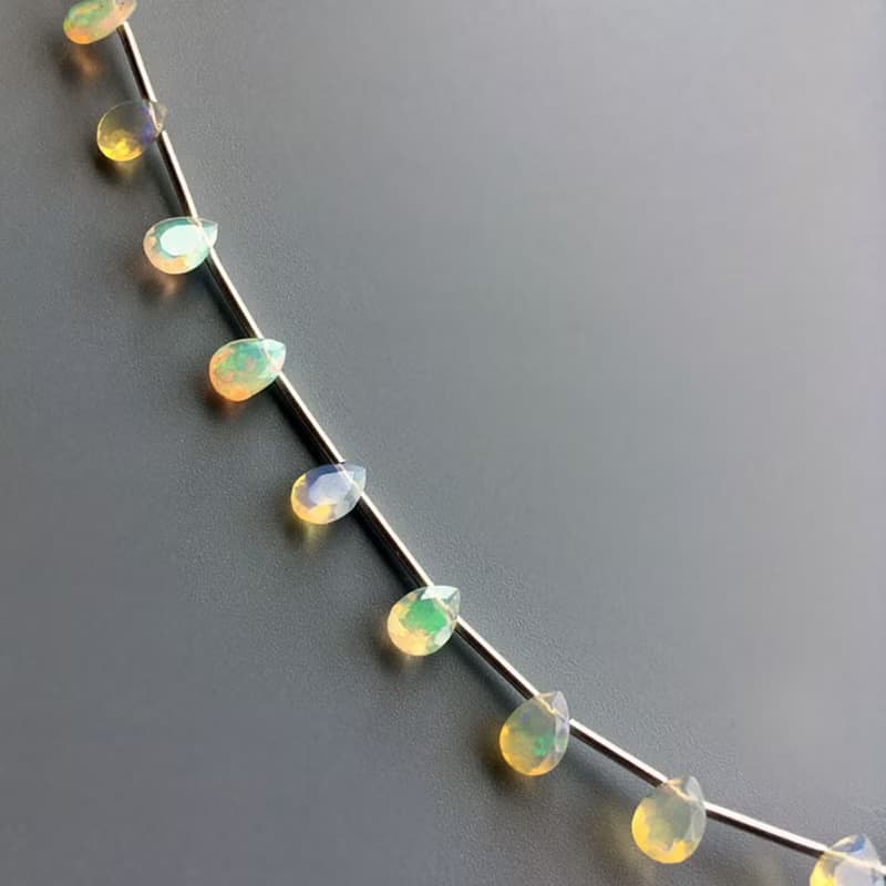 K14gf Opal Necklace, October Birthstone, Dainty Necklace