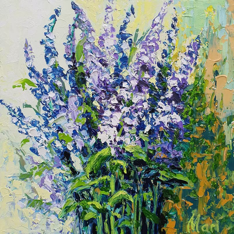 Provence Painting Bluebonnet French Countryside Riviera Flowers Lavender Bouquet