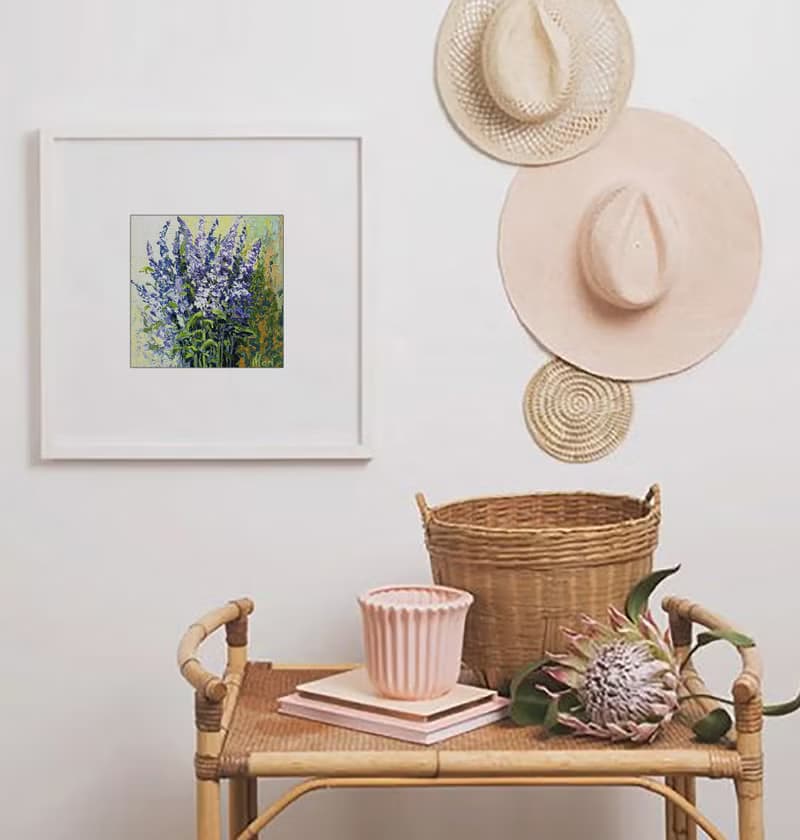 Provence Painting Bluebonnet French Countryside Riviera Flowers Lavender Bouquet