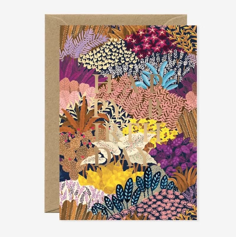 彩色花束生日卡