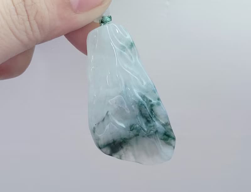 【親翠】天然翡翠 冰飄黃自帶山水感極美意境原石項鍊 | 意境藝術
