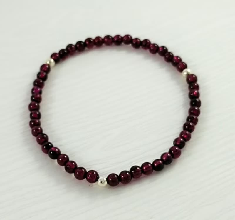 -天然半寶石-幸運石系列-紫牙烏(石榴石)手鍊
